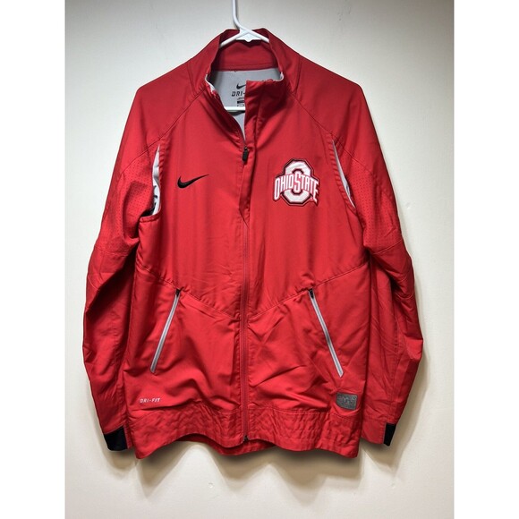 Nike Mens Ohio State Buckeyes Hyper Elite Full Zip Dri-Fit Jacket Red Size Med - Picture 2 of 6